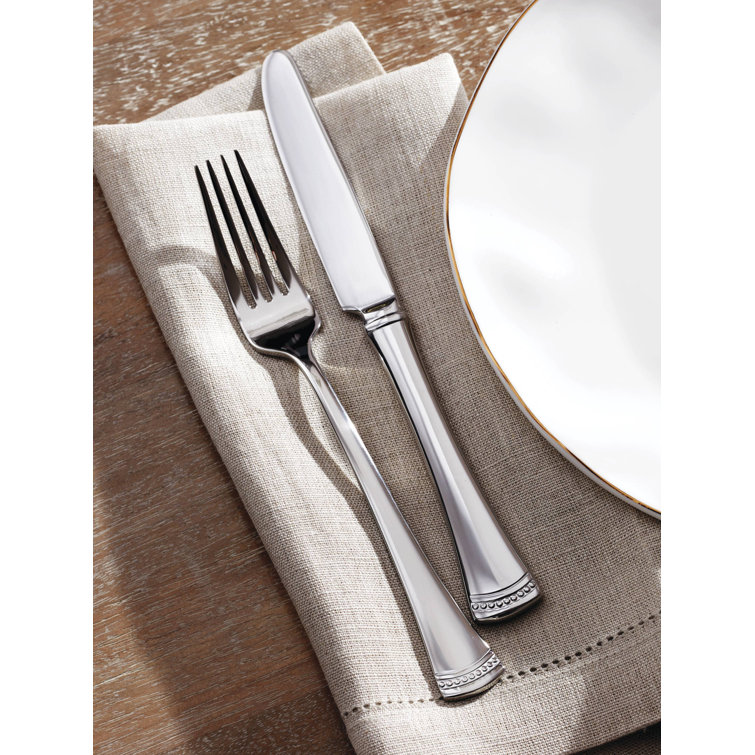 Portola Stainless Steel 65-Piece Flatware Set with Twisted Cord Trim