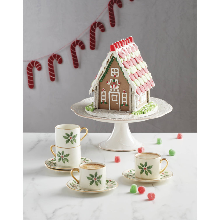Elegant White Ceramic Pedestal Cake Stand with Floral Motif