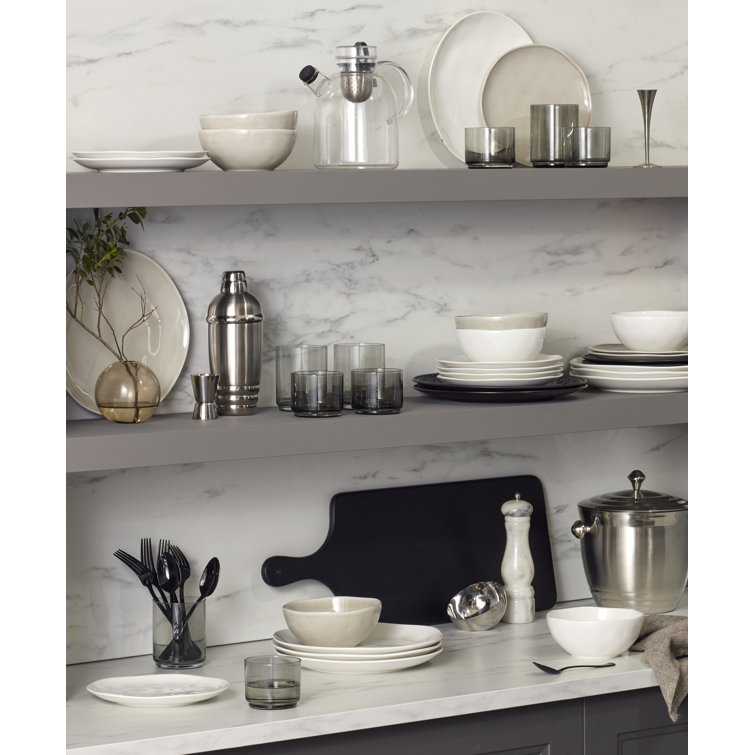 White Porcelain Minimalist 12-Piece Dinnerware Set