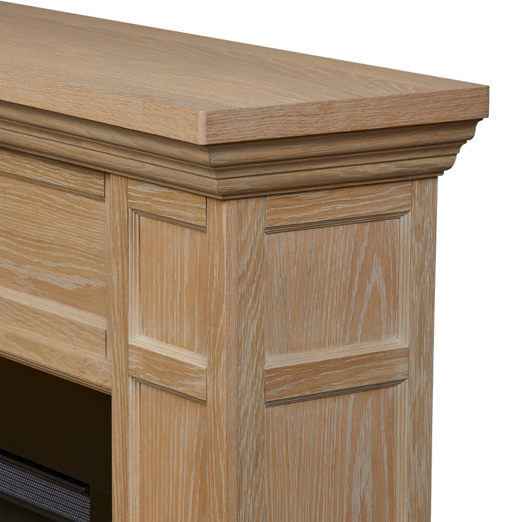 White Oak 75" Electric Fireplace with Mantel