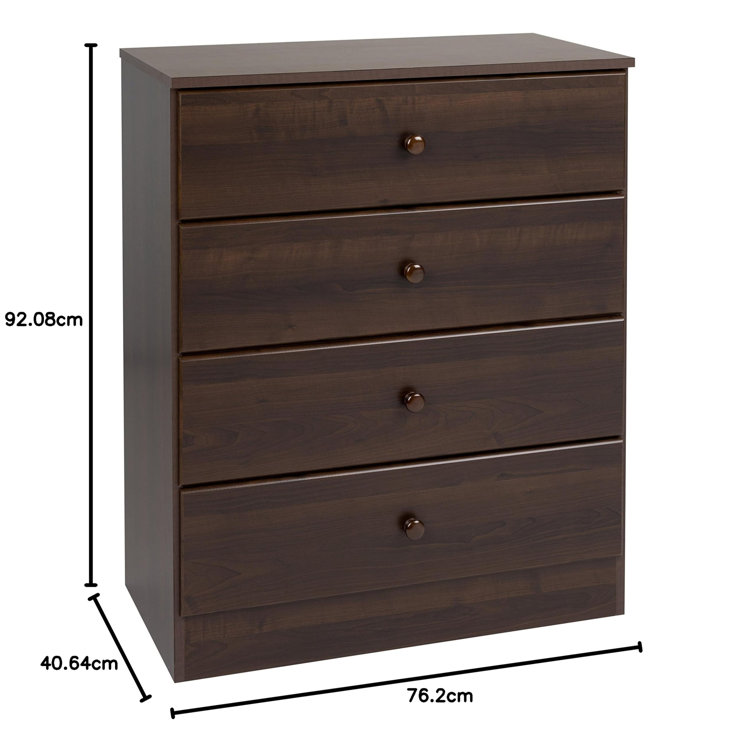 Astrid Espresso 4-Drawer Vertical Wood Dresser