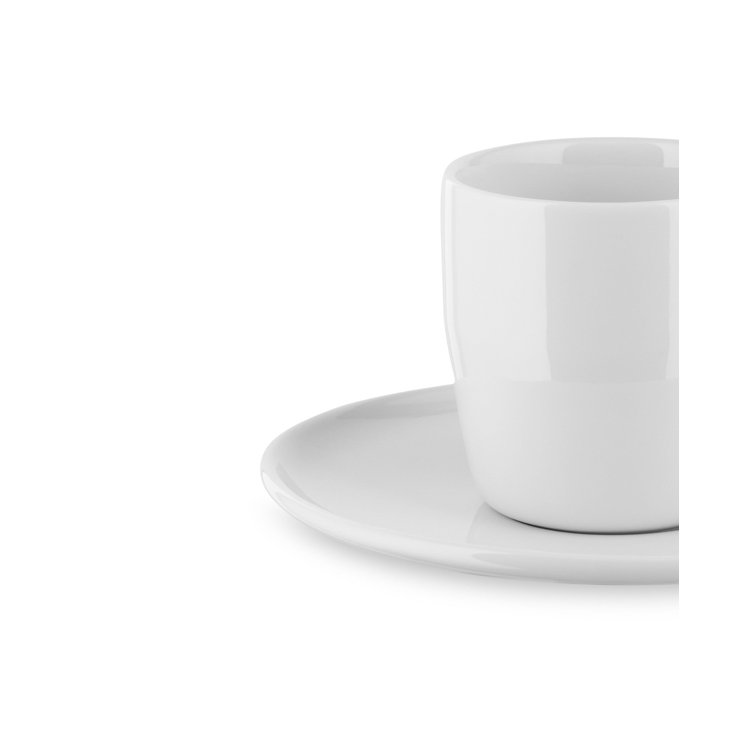 White Porcelain Mocha Cup and Saucer Set, 2.87oz