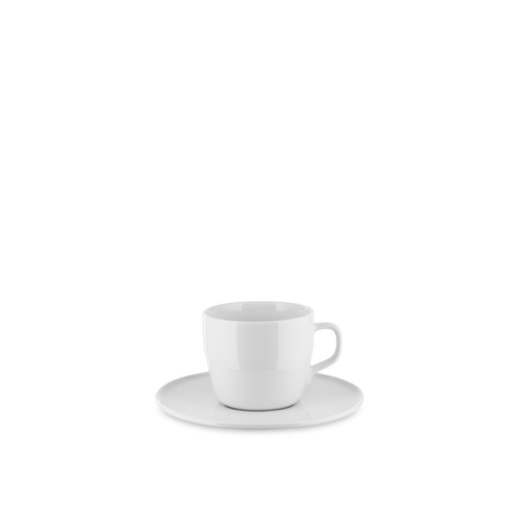 White Porcelain Coffee Cup and Saucer Set