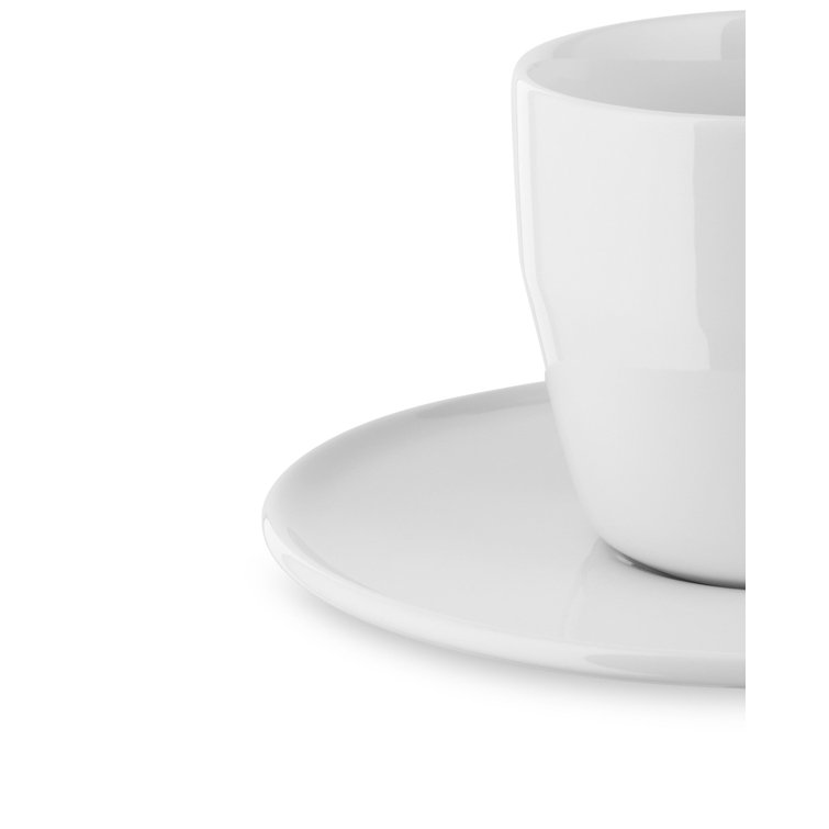 White Porcelain Coffee Cup and Saucer Set