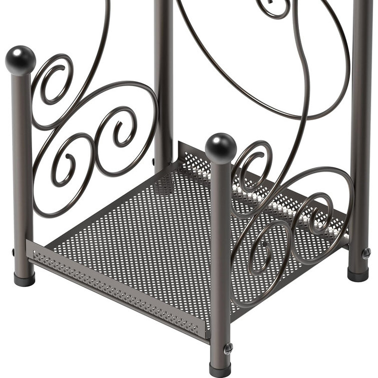 Bronze Free-Standing Toilet Paper Holder with Storage Shelf