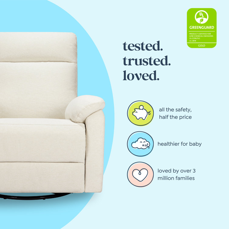 Vanilla Swivel Recliner with Wood Finish and USB Port