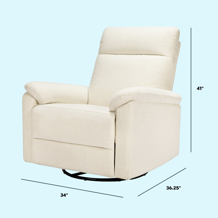 Vanilla Swivel Recliner with Wood Finish and USB Port