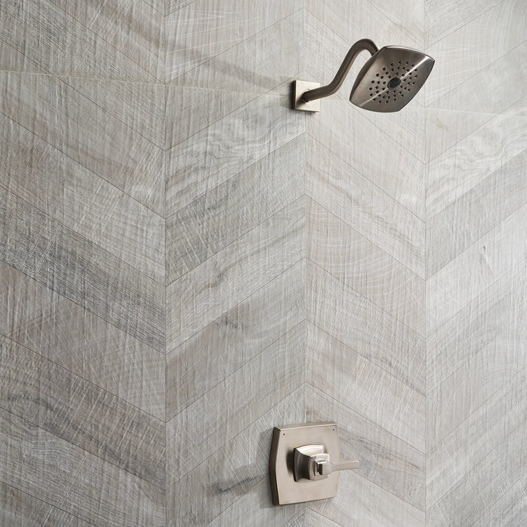 Auburn Chevron Gray 24 in. x 48 in. Matte Porcelain Floor and Wall Tile