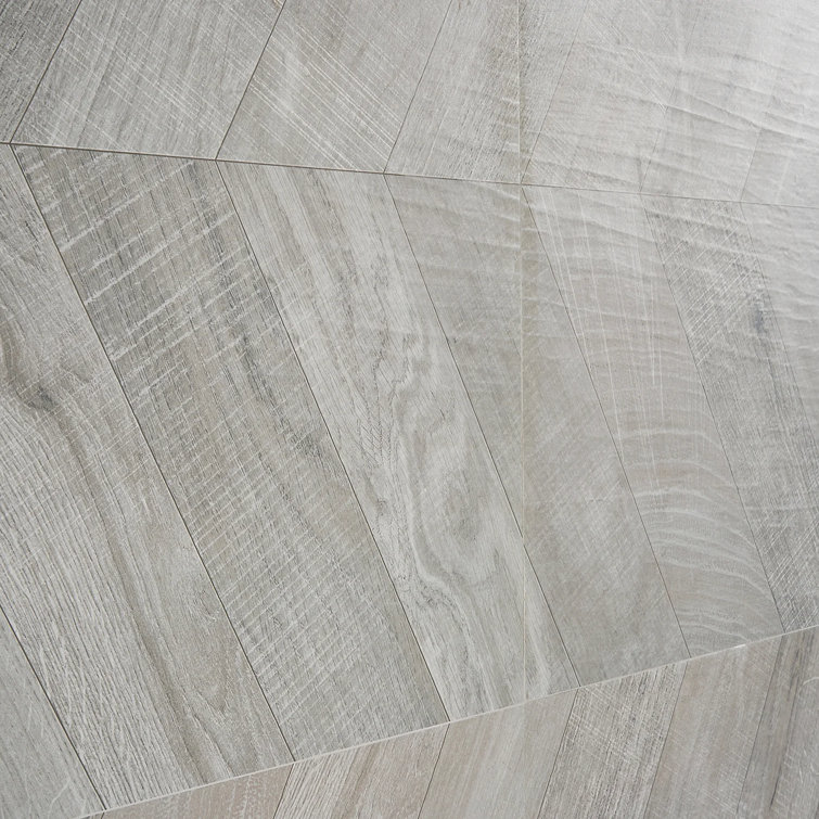 Auburn Chevron Gray 24 in. x 48 in. Matte Porcelain Floor and Wall Tile