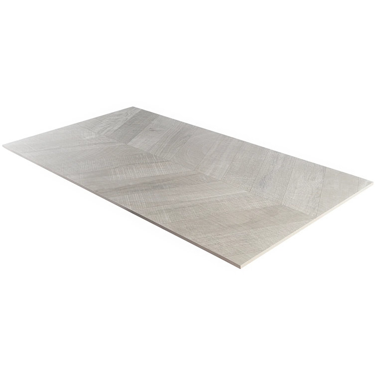 Auburn Chevron Gray 24 in. x 48 in. Matte Porcelain Floor and Wall Tile