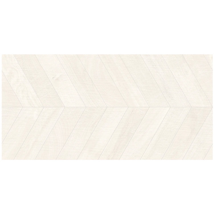 Montgomery Chevron White Matte Porcelain Large Format Tile