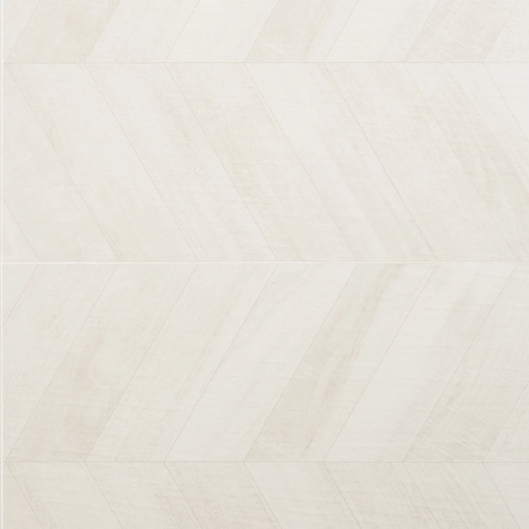 Montgomery Chevron White Matte Porcelain Large Format Tile