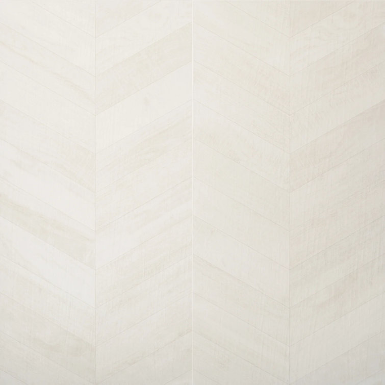 Montgomery Chevron White Matte Porcelain Large Format Tile