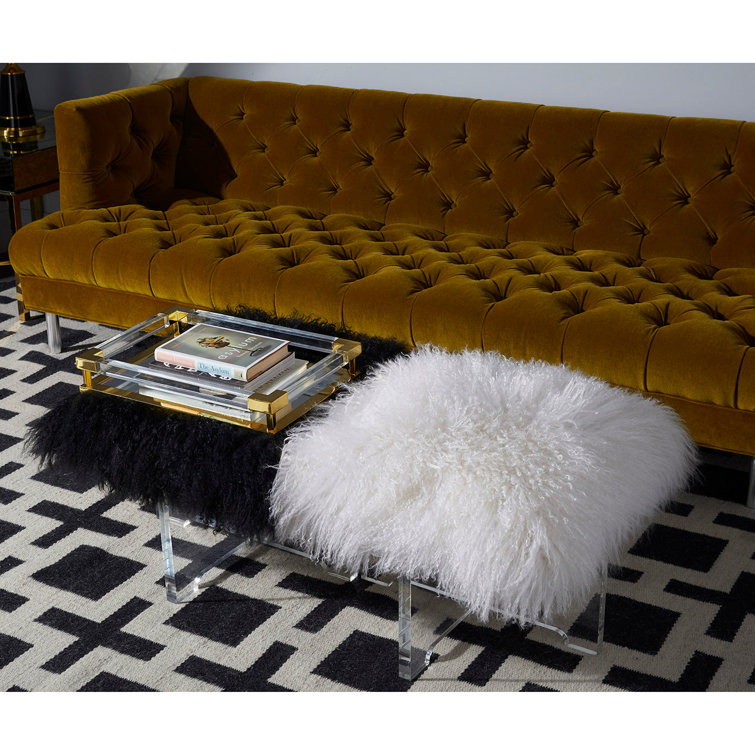 Clear Acrylic and Brass Rectangular Vanity Tray