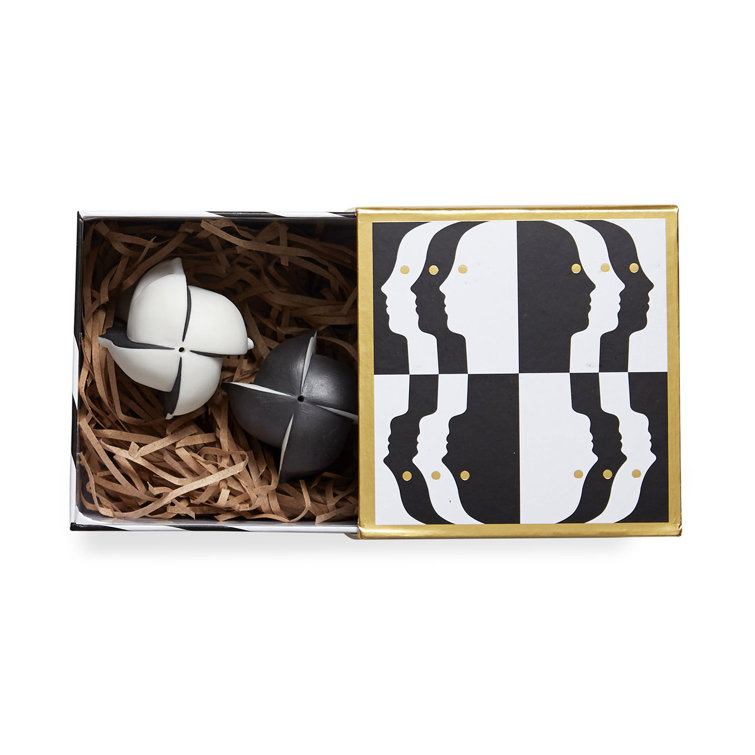 Atlas Black and White Porcelain Salt & Pepper Set