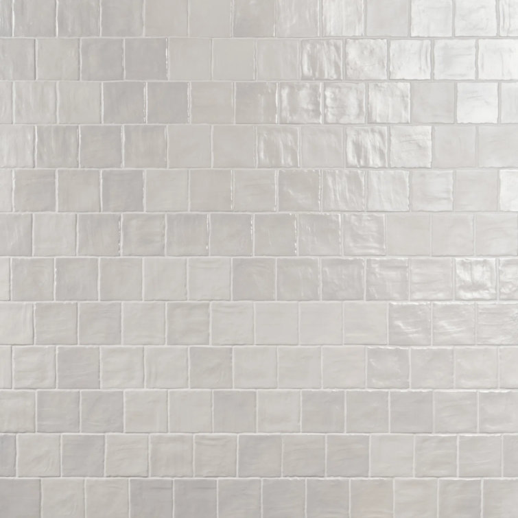 Amagansett 4" x 4" White Ceramic Wall Tile Set