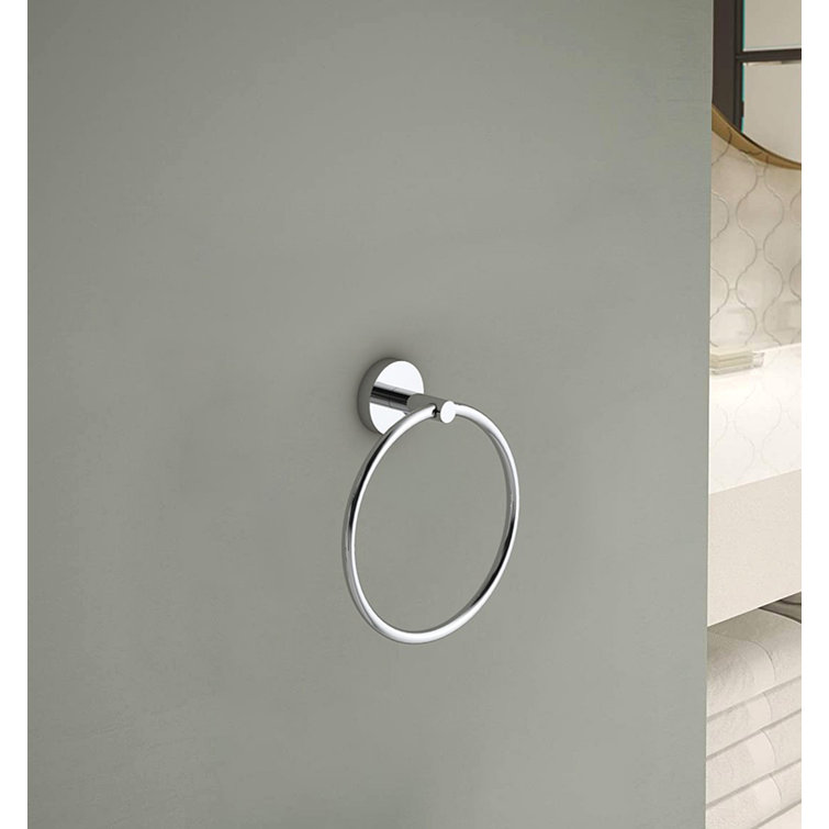 Modern Chrome Wall Mounted Towel Ring with Starlight Finish