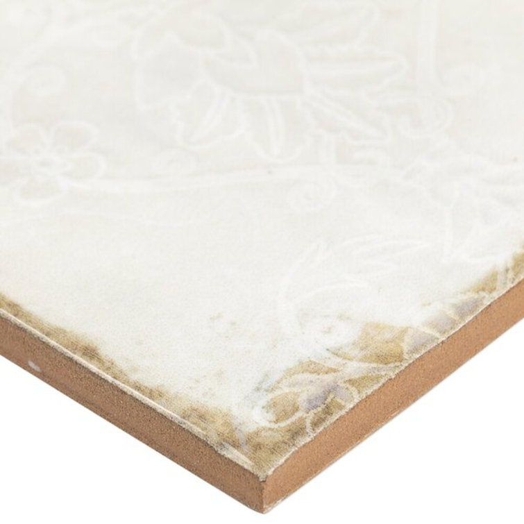 Haven Collection 8x8 Polished White Ceramic Wall Tile