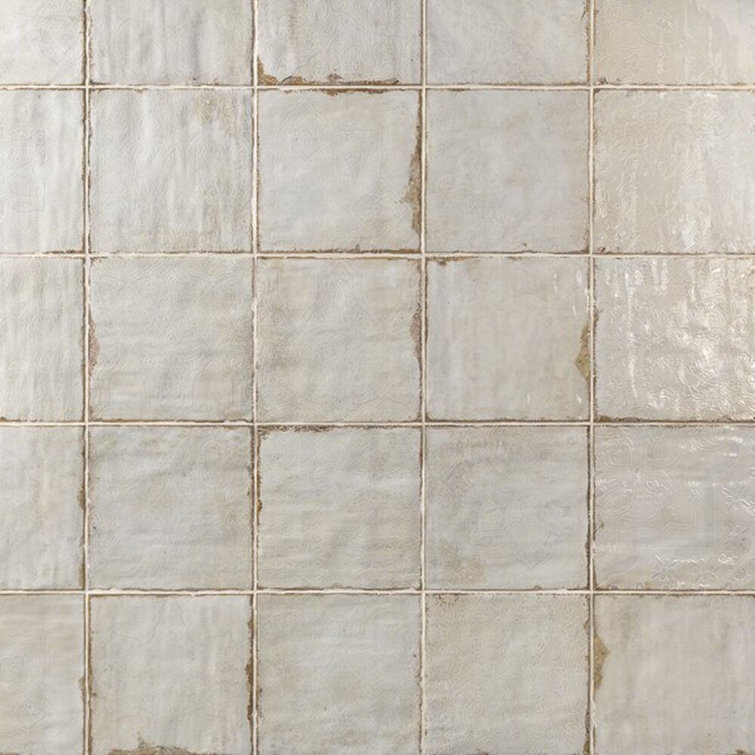 Haven Collection 8x8 Polished White Ceramic Wall Tile