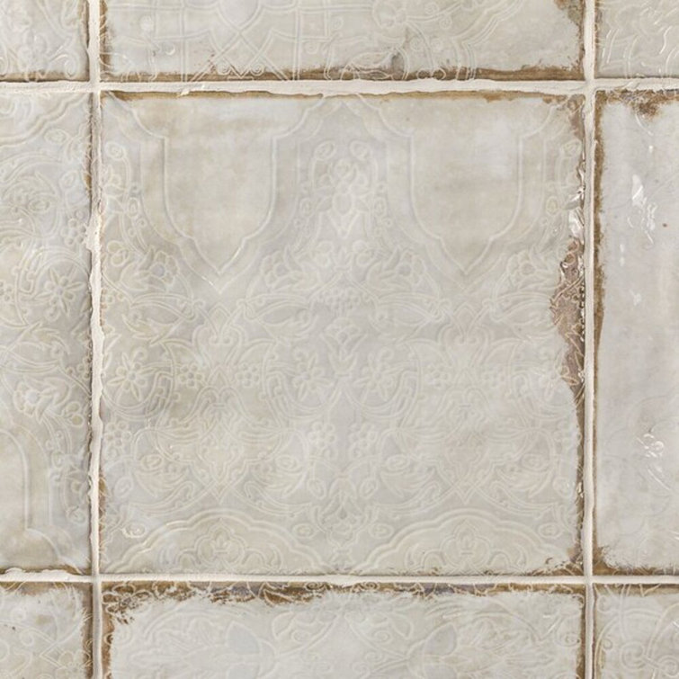 Haven Collection 8x8 Polished White Ceramic Wall Tile
