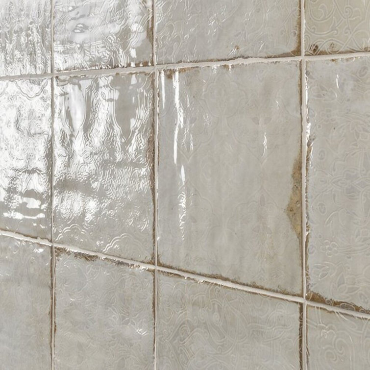 Haven Collection 8x8 Polished White Ceramic Wall Tile