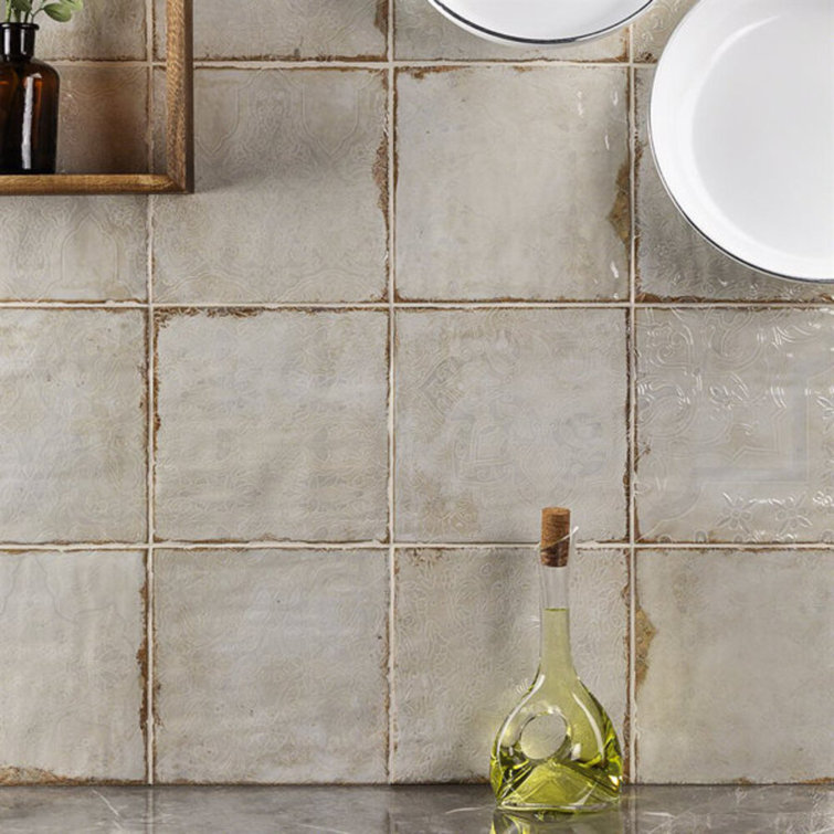 Haven Collection 8x8 Polished White Ceramic Wall Tile