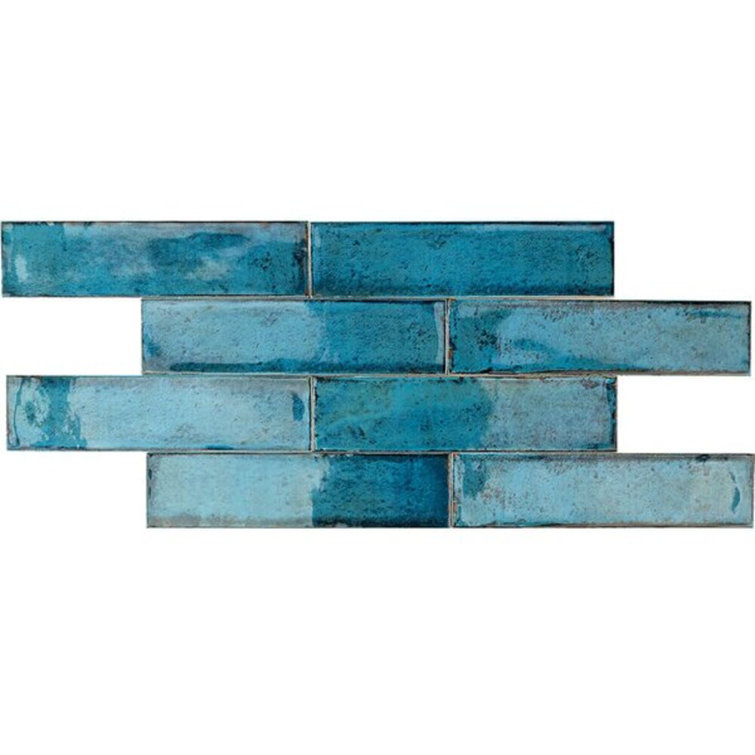 Moze Blue 3" x 12" Polished Ceramic Subway Wall Tile