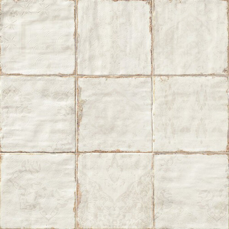 Haven Collection 8x8 Polished White Ceramic Wall Tile