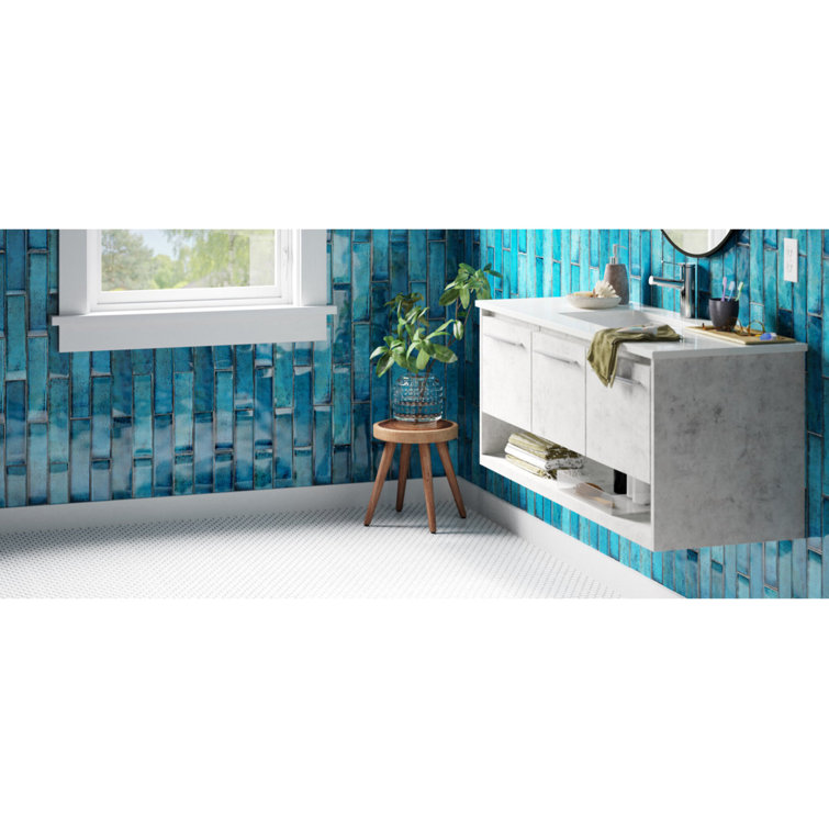 Moze Blue 3" x 12" Polished Ceramic Subway Wall Tile