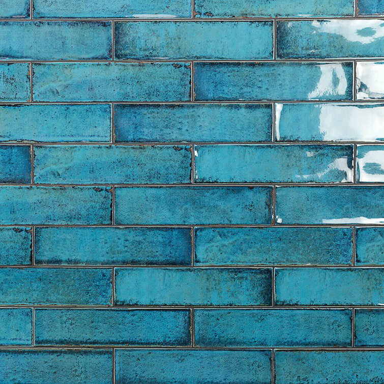 Moze Blue 3" x 12" Polished Ceramic Subway Wall Tile