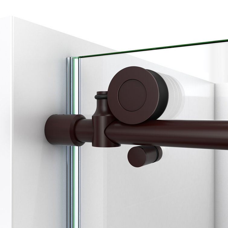 Continuum 56-60 in. Frameless Clear Glass Sliding Shower Door in Oil Rubbed Bronze