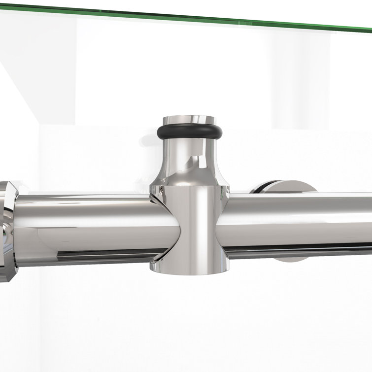 Polished Stainless Steel Frameless Sliding Shower Door, 48 x 76 inches