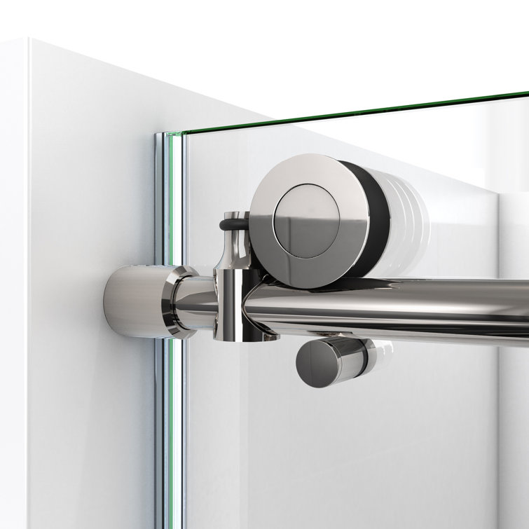Polished Stainless Steel Frameless Sliding Shower Door, 48 x 76 inches
