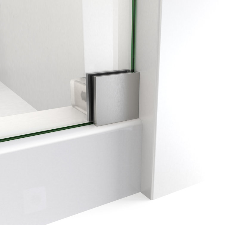 Polished Stainless Steel Frameless Sliding Shower Door, 48 x 76 inches
