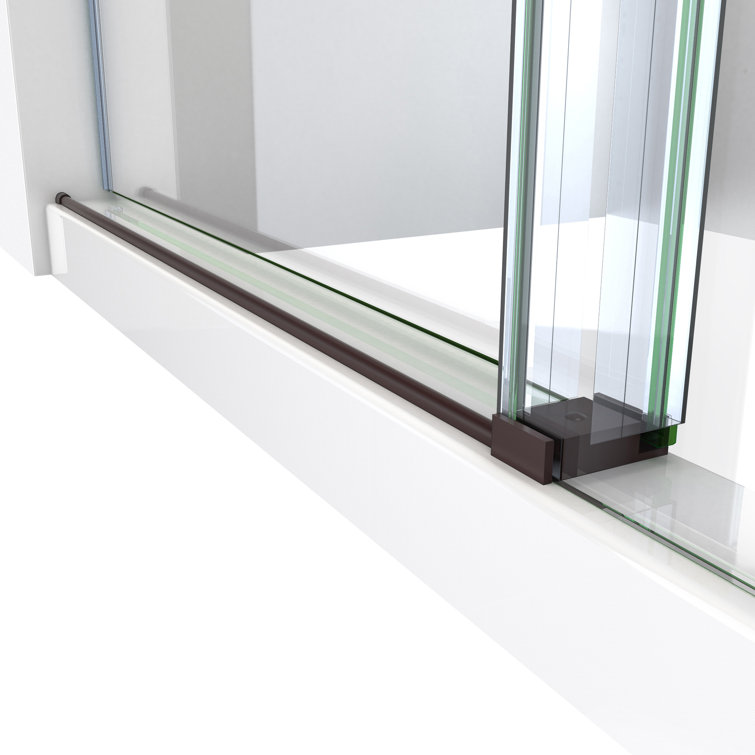 Continuum 56-60 in. Frameless Clear Glass Sliding Shower Door in Oil Rubbed Bronze
