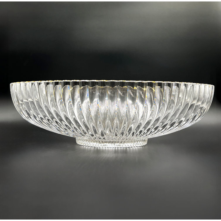 Clear and Gold Oval Glass Vessel Bathroom Sink