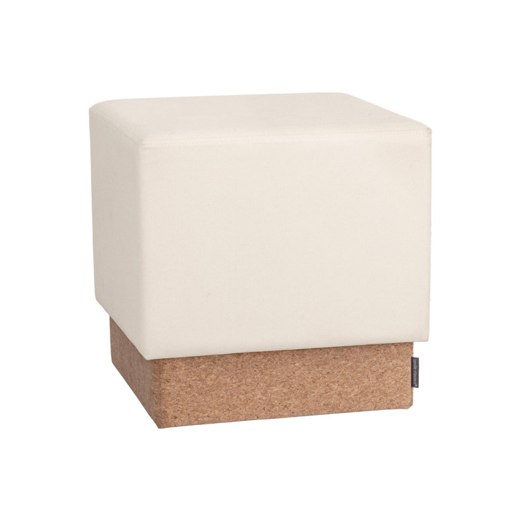 Cream and Cork 15" Cube Storage Ottoman with Cushioned Seat
