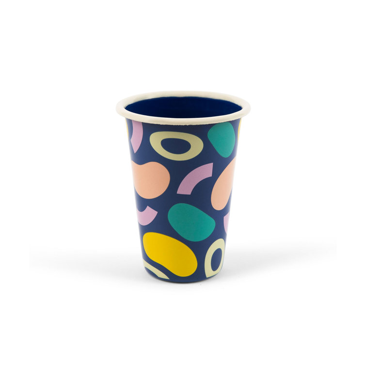 Colorful Enamelware 14oz Tumbler with Almond Rim