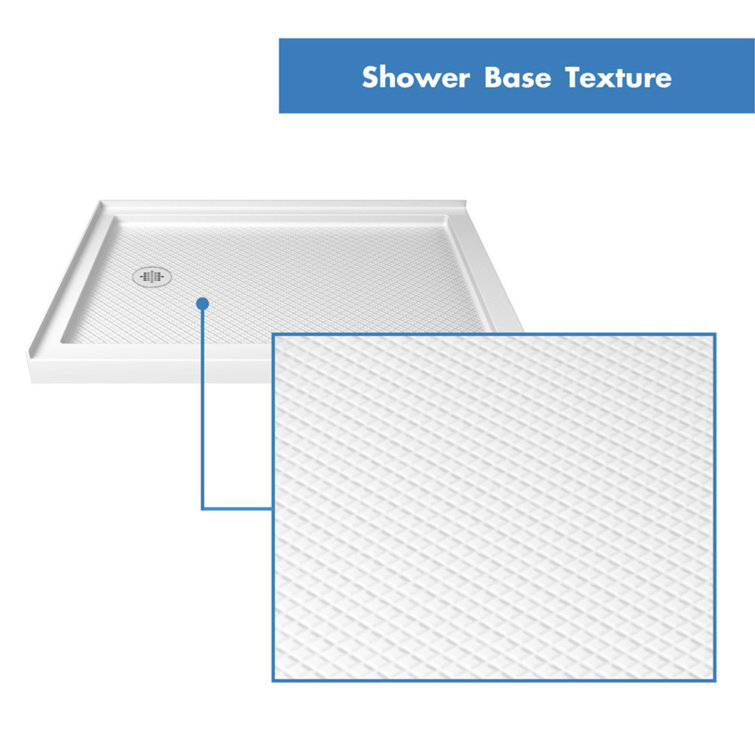 Slimline White Acrylic 48 x 32 Corner Shower Base with Right Drain