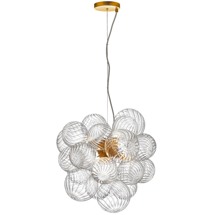 Charlize 20" Aged Brass Globe Pendant Light