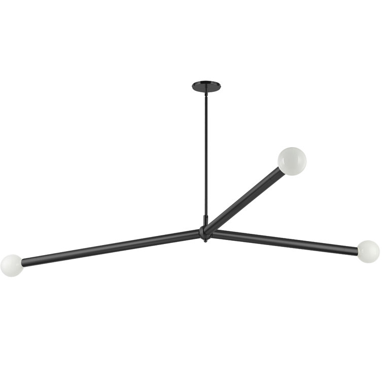 Matte Black 3-Light Indoor/Outdoor Pendant