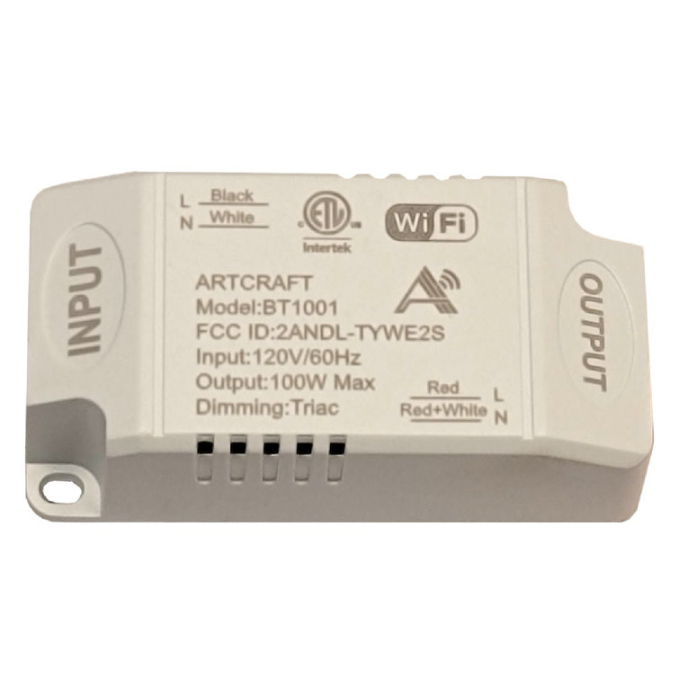 Compact White Metal Wireless Smart Lighting Adapter