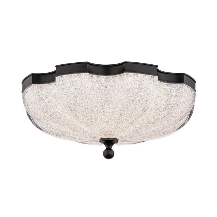 Black Crystal LED Flush Mount Ceiling Light