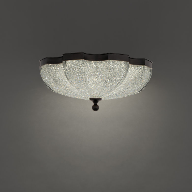 Black Crystal LED Flush Mount Ceiling Light