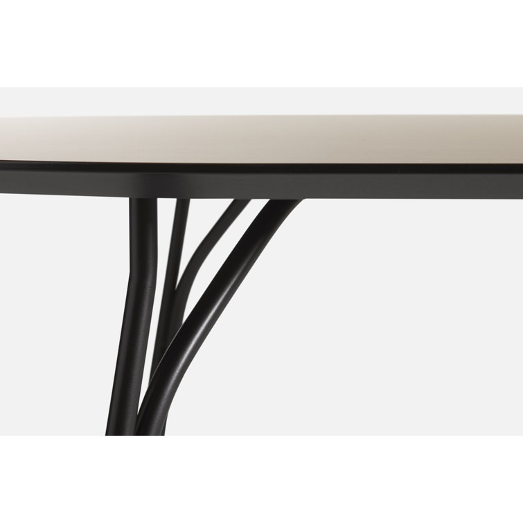 Beige Round Scandinavian Dining Table with Steel Legs, 47.2"