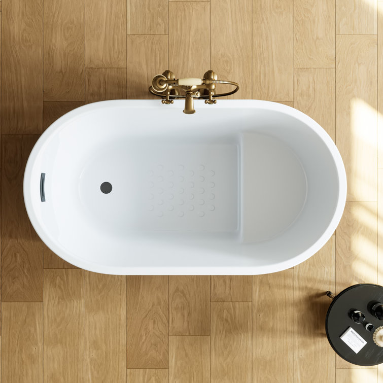 Selene 47'' Black Freestanding Acrylic Soaking Bathtub
