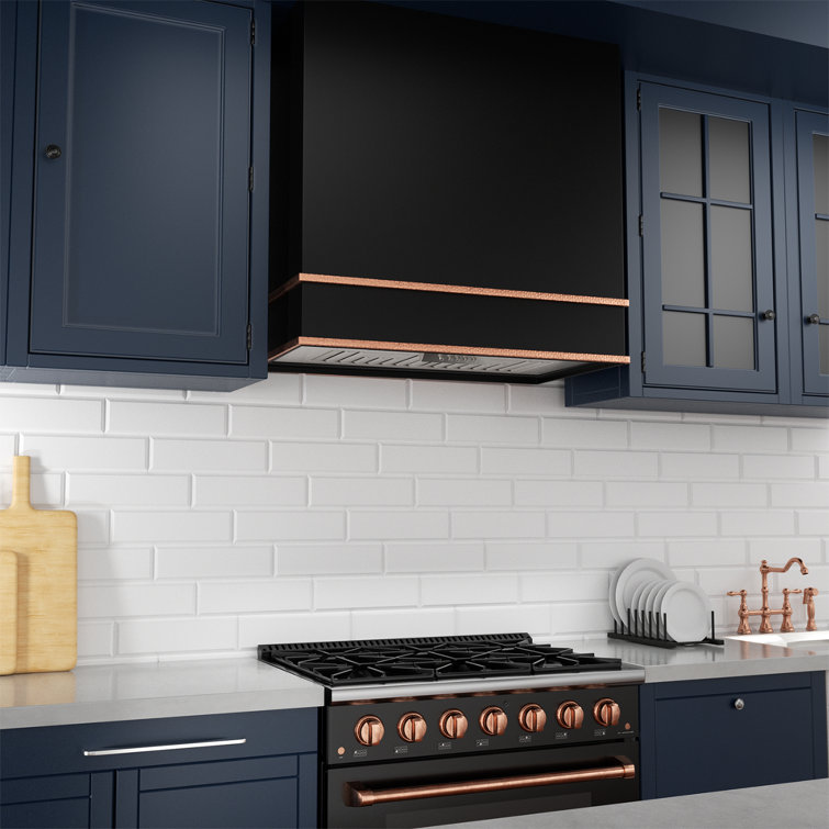 Akicon 36" Black and Copper Stainless Steel Wall Mounted Range Hood