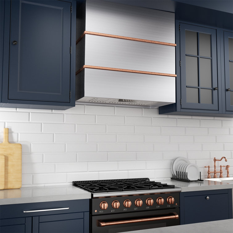 Akicon 30-Inch Stainless Steel Wall-Mounted Range Hood with LED Lights