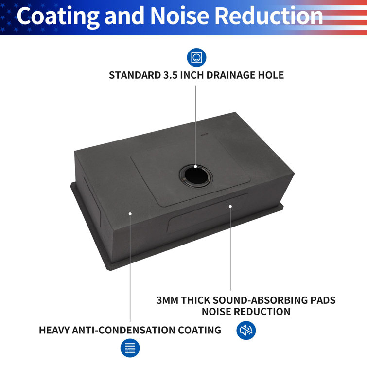 30'' Stainless Steel Single Bowl Undermount Kitchen Sink