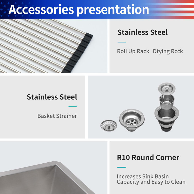 30'' Stainless Steel Undermount Double Bowl Kitchen Sink